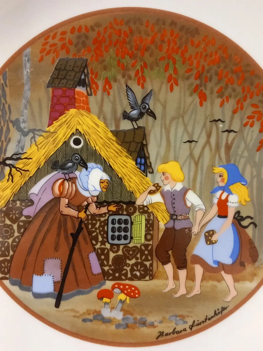 Hansel ile Gretel sahnesinin resimli alanının yakın planı