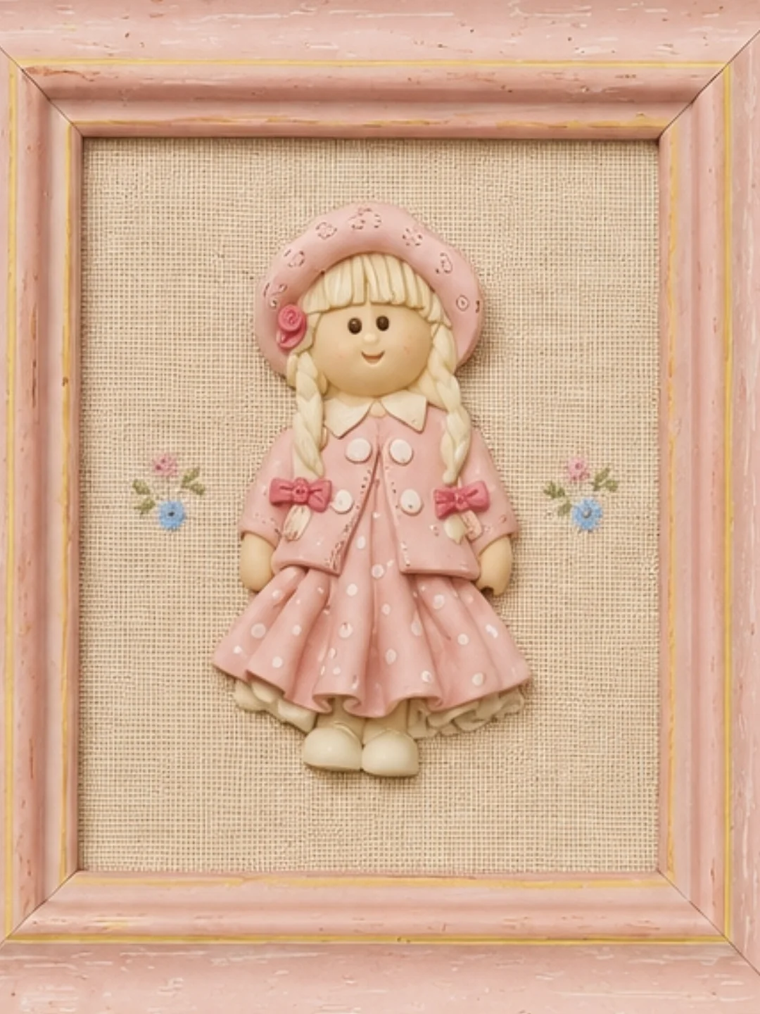 Pauline's People "Lily" Vintage Çerçeveli Kabartmalı Bebek Panosu (Handcrafted in Cornwall) — yakın plan 5