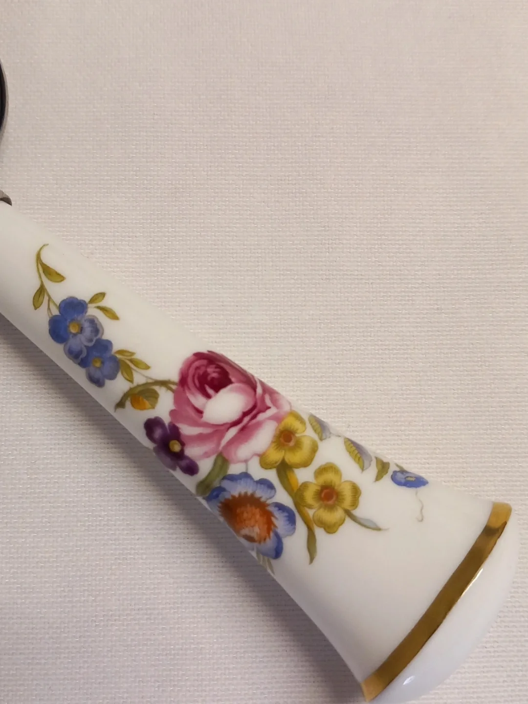 Royal Worcester Porselen Saplı Vintage Pasta Servis Spatulası (Sheffield England) — yakın plan 3