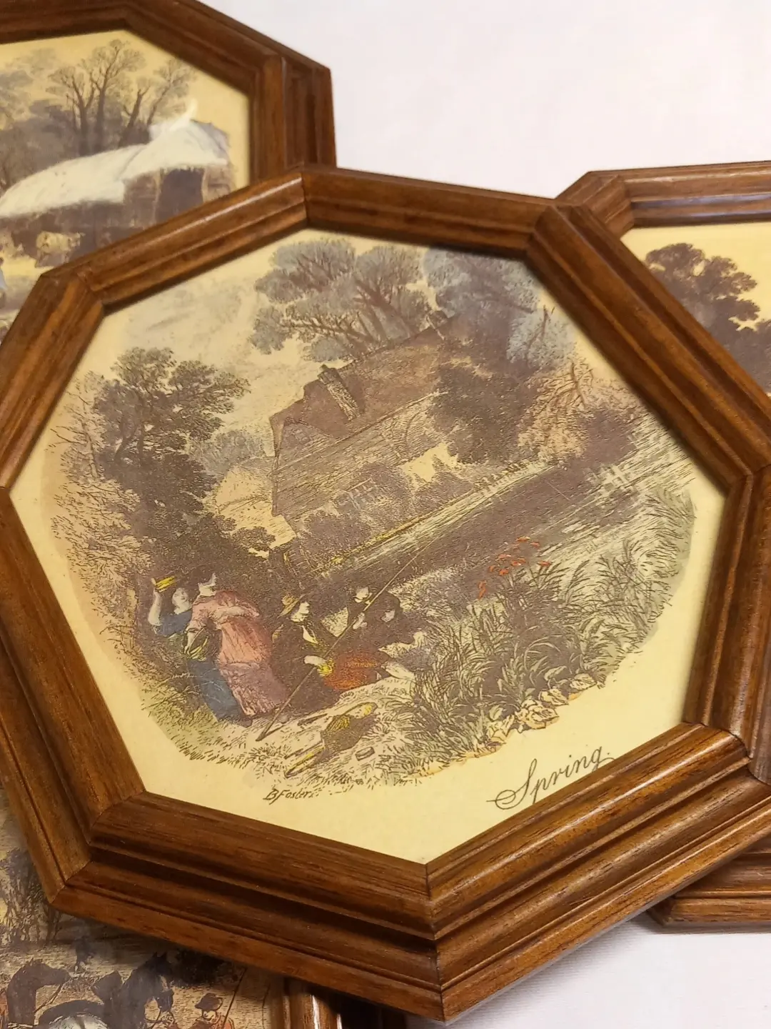'Spring' baskısının açılı yakın planı; sol altta 'B. Foster' imzası